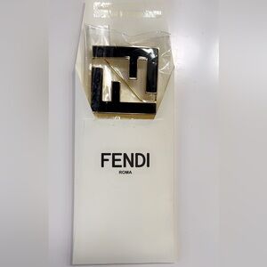Fendi Gold and Black Logo Pin Brooch (Limited Edition) 🔥